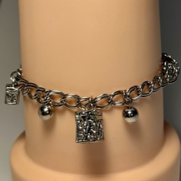 GHS Signed Sterling Silver Charm Bracelet with Charms SeidenGang - Picture 5 of 11